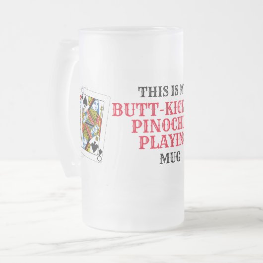 Butt Kicking Pinochle Matglas Bierpul (Voorkant links)