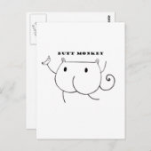 Butt Monkey Black en White Briefkaart (Voorkant / Achterkant)