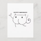 Butt Monkey Black en White Briefkaart (Voorkant)