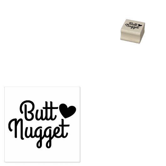 Butt Nugget Chicken Egg Stamp Rubberstempel (Gestempeld)