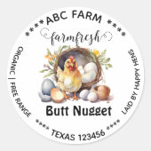 Butt nuggets eierkarton etiket (Voorkant)