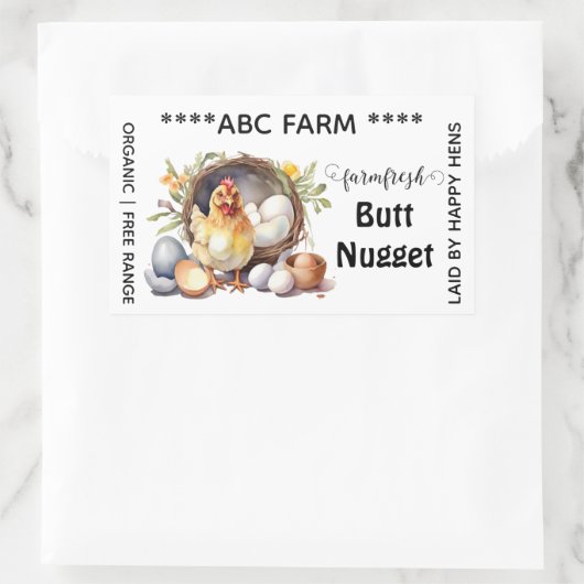 Butt nuggets eierkarton label Rectangle (Tas)
