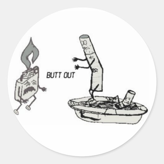 butt out-Sticker Ronde Sticker (Voorkant)