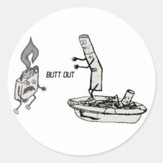 butt out-Sticker Ronde Sticker