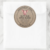 Butt Rub Spice Blend Jar Label Kraft-papierstijl (Tas)