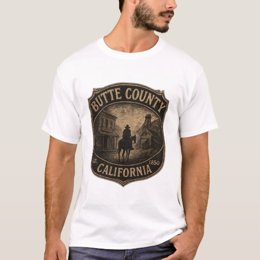 Butte County California – Gold Rush Western T-shirt (Voorkant)