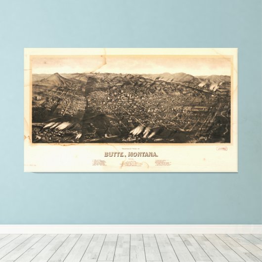Butte, Montana (1904) Canvas Afdruk (Insitu (Houten vloer))