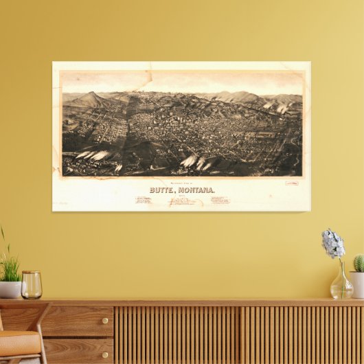 Butte, Montana (1904) Canvas Afdruk (Insitu (Woonkamer))
