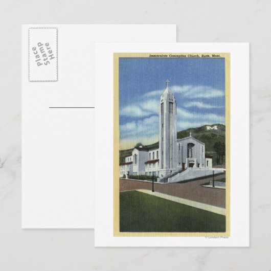 Butte, Montana - Immaculate Conception Church Briefkaart (Voorkant / Achterkant)