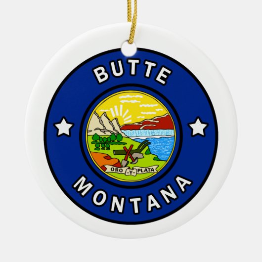 Butte Montana Keramisch Ornament (Voorkant)