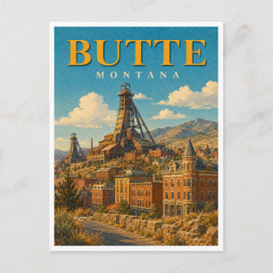 Butte Montana Mijnbouw Hoofdraamwerken GeoSaga Briefkaart