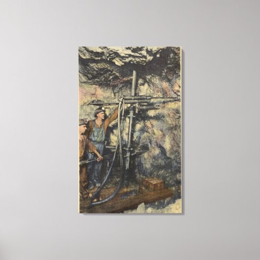 Butte, Montana - Ondergrondse boringen in koper Canvas Afdruk (Voorkant)