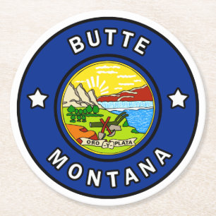 Butte Montana Ronde Kartonnen Onderzetter