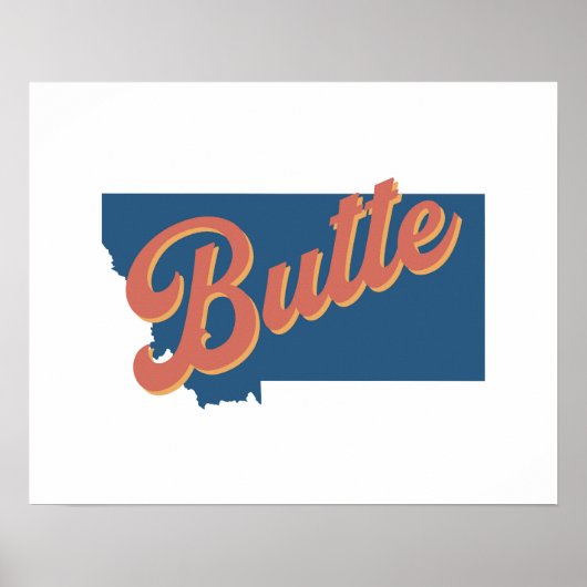 Butte, Montana staat afdruk Poster (Voorkant)