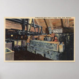 Butte, Montana - Underground Motor Poster
