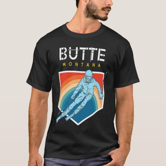 Butte Montana USA Ski Resort BACK PRINT T-shirt (Voorkant)