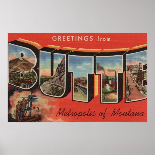 Butte, MontanaLarge Letter ScenesButte, MT Poster (Voorkant)