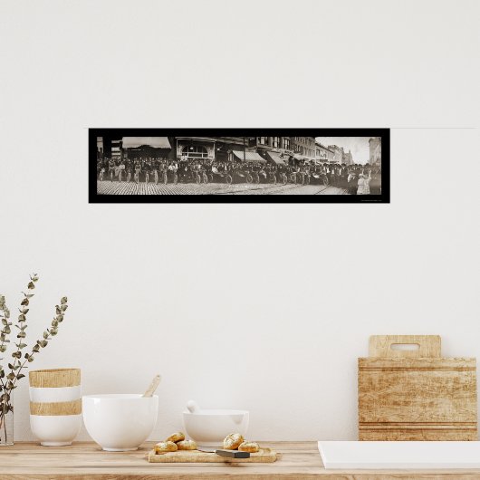 Butte MT Motorcycle Foto 1914 Poster (Keuken)