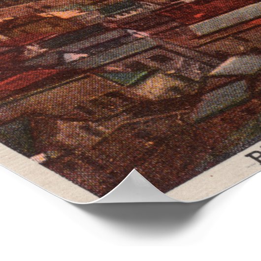 Butte, MT - Uitzicht van Factories & Homes op Hill Poster (Hoek)