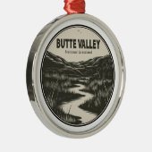 Butte Valley National Grassland California Stream Metalen Ornament (Rechts)