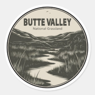 Butte Valley National Grassland California Stream Ronde Sticker