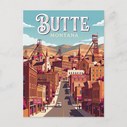 Butte (Verenigde Staten) Briefkaart (Voorkant)