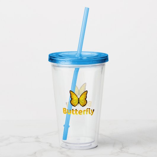 Buttefly Acryl Drinkbeker (Achterkant)