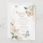 Butter baby Blush vlinders baby shower Kaart (Voorkant)