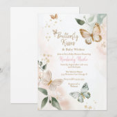 Butter baby Blush vlinders baby shower Kaart (Voorkant / Achterkant)