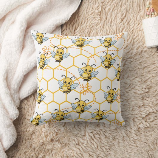 Butter Bee Buzzing Print Kussen (Deken)