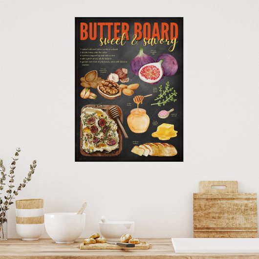 Butter Board Recept Krijtbord Print (Keuken)