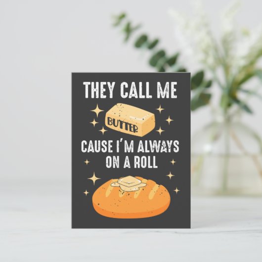 Butter Bread Food Lover Breakfast Foodie Briefkaart (Staand voorkant)