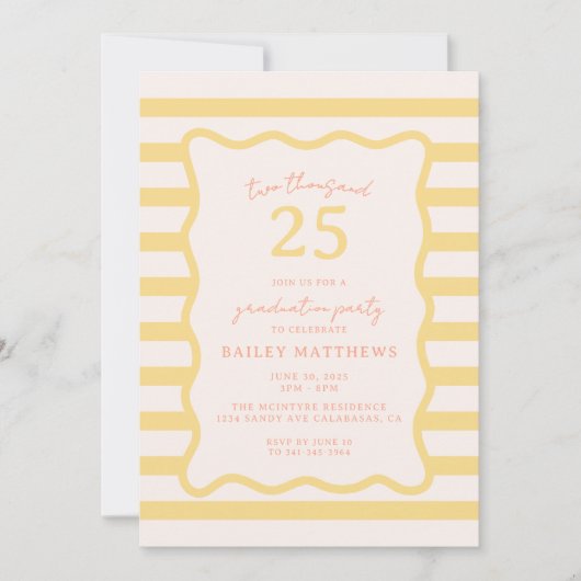 Butter Cabana Fun Yellow Graduation Party Kaart (Voorkant)