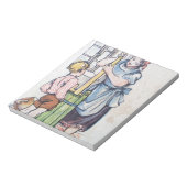 Butter Churn Moeder Zoon antiek waterverf land Notitieblok (Linkerzijde)