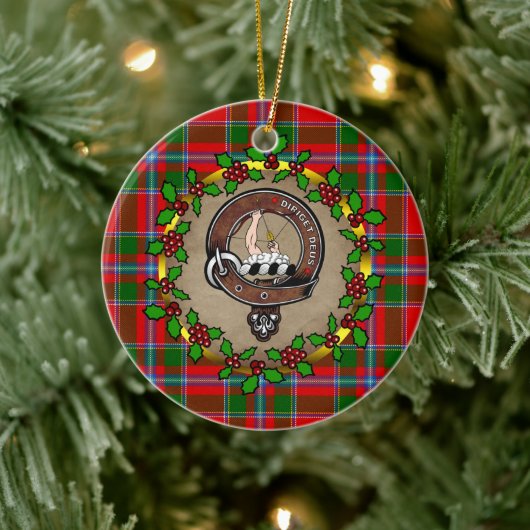 Butter Clan Badge & Tartan Persoonlijke mas Keramisch Ornament (Boom)