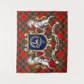 Butter Clan Badge & Unicorns met Tartan Wandkleed (Voorkant)
