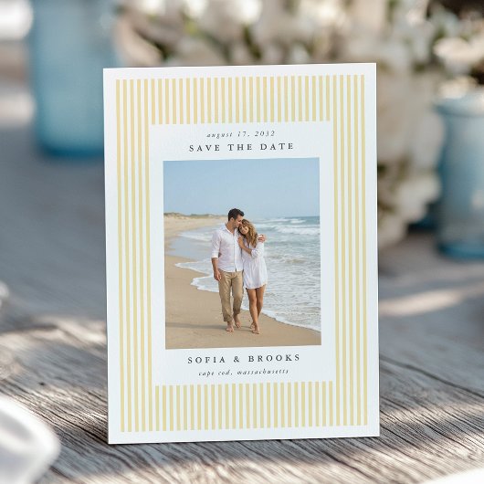 Butter | Classic Pinstripe Photo Wedding Save The Date