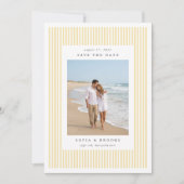 Butter | Classic Pinstripe Photo Wedding Save The Date (Voorkant)