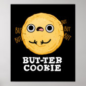Butter Cookie Funny Food Pun Dark BG Poster (Voorkant)