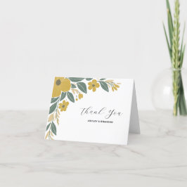 Butter Cup Geel Moderne Bloemen Huwelijk Bedankkaart