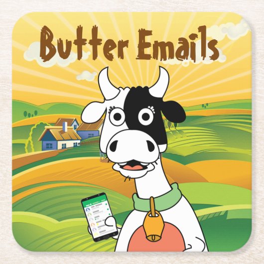 Butter Emails Politieke Humor Kartonnen Onderzetters (Voorkant)