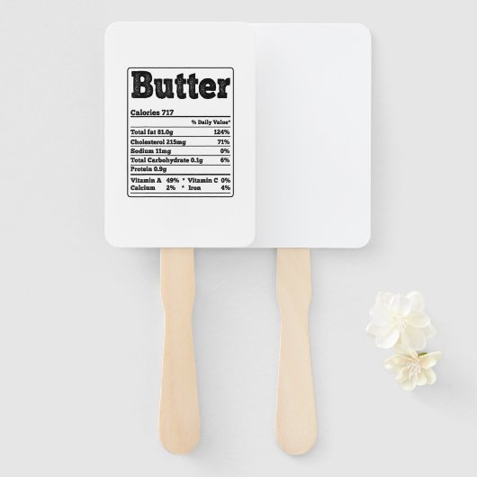 Butter Facts Ingrediënten Grappige Foodies Thanksg Handwaaier (Voorkant en achterkant)