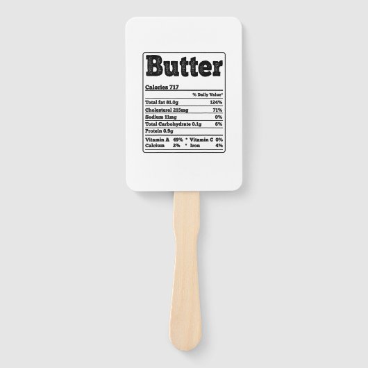Butter Facts Ingrediënten Grappige Foodies Thanksg Handwaaier (Voorkant)