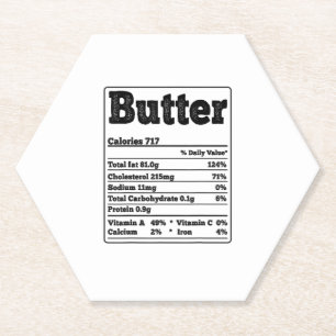 Butter Facts Ingrediënten Grappige Foodies Thanksg Kartonnen Onderzetters