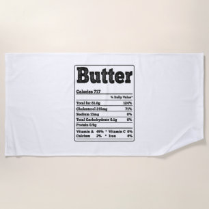 Butter Facts Ingrediënten Grappige Foodies Thanksg Strandlaken