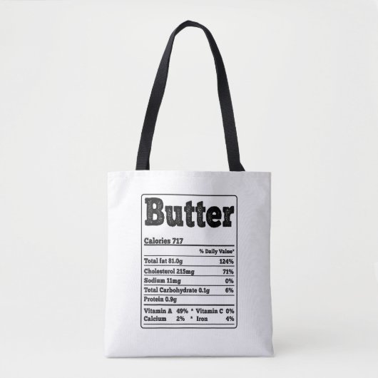 Butter Facts Ingrediënten Grappige Foodies Thanksg Tote Bag (Voorkant)
