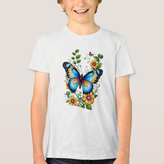 Butter Fly Art mode design.All-T-shirts Tri-Blend Shirt (Voorkant)