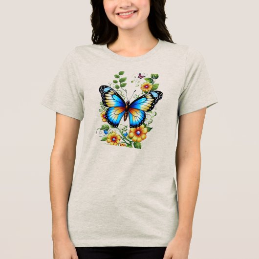 Butter Fly Art mode design.All-T-shirts Tri-Blend Shirt (Voorkant)