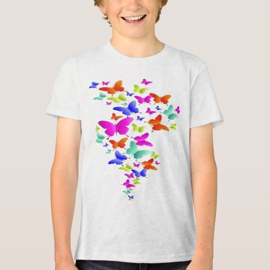 Butter Fly Art ontwerp Tri-Blend Shirt (Voorkant)