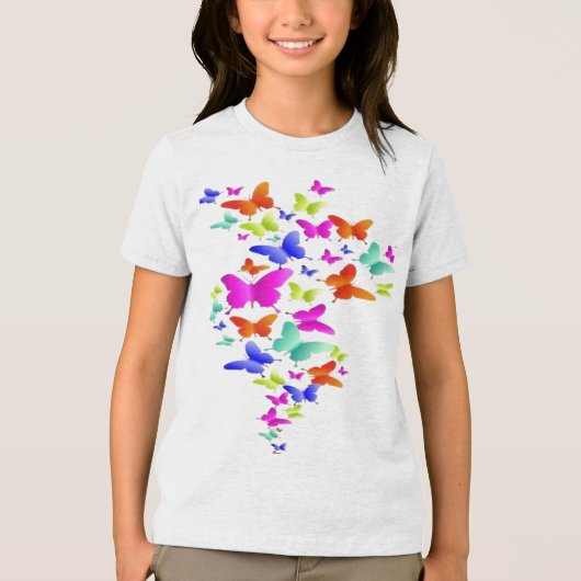 Butter Fly Art ontwerp Tri-Blend Shirt (Voorkant)